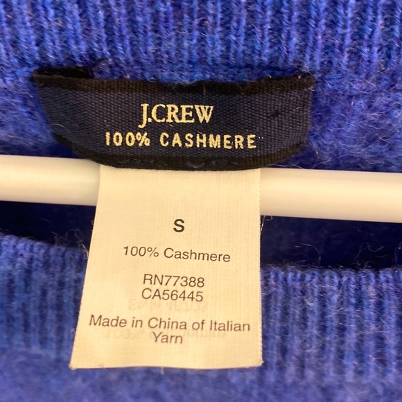 Sapphire blue J Crew Cashmere sweater with 3/4 sleeves - Picture 3 of 6